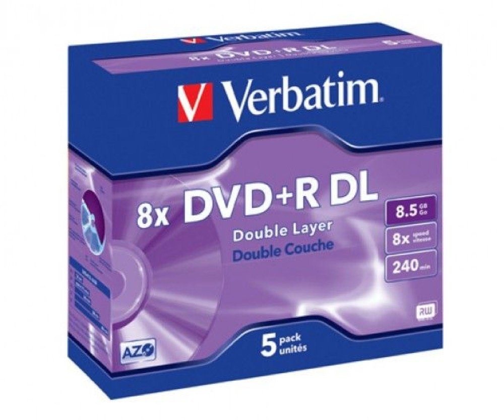 verbatim dvd r double layer rohlinge 8,5gb