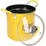 Mini Fritteuse 3L aus Edelstahl mit Ölfilter und Deckel, Abnehmbares Ölablaufnetz, Tiefe Bratpfanne für Küche, Leicht Reinigbar, Temperaturbeständig