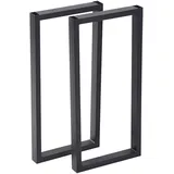 [en.casa] Tischgestell-Set, Schwarz Metall, 27x56x4 cm, Esszimmer, Tische, Esstische, Tischsysteme, Tischgestell