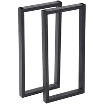 [en.casa] Tischgestell-Set, Schwarz Metall, 27x56x4 cm, Esszimmer, Tische, Esstische, Tischsysteme, Tischgestell