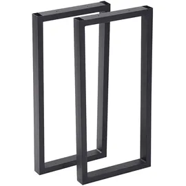 [en.casa] Tischgestell-Set, Schwarz Metall, 27x56x4 cm, Esszimmer, Tische, Esstische, Tischsysteme, Tischgestell