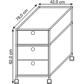 Viasit System4 Rollcontainer anthrazit Auszüge 42,0 x 78,0 x 62,0 cm
