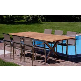 aleos Gartengarnitur 7-tlg. Braun/Taupe