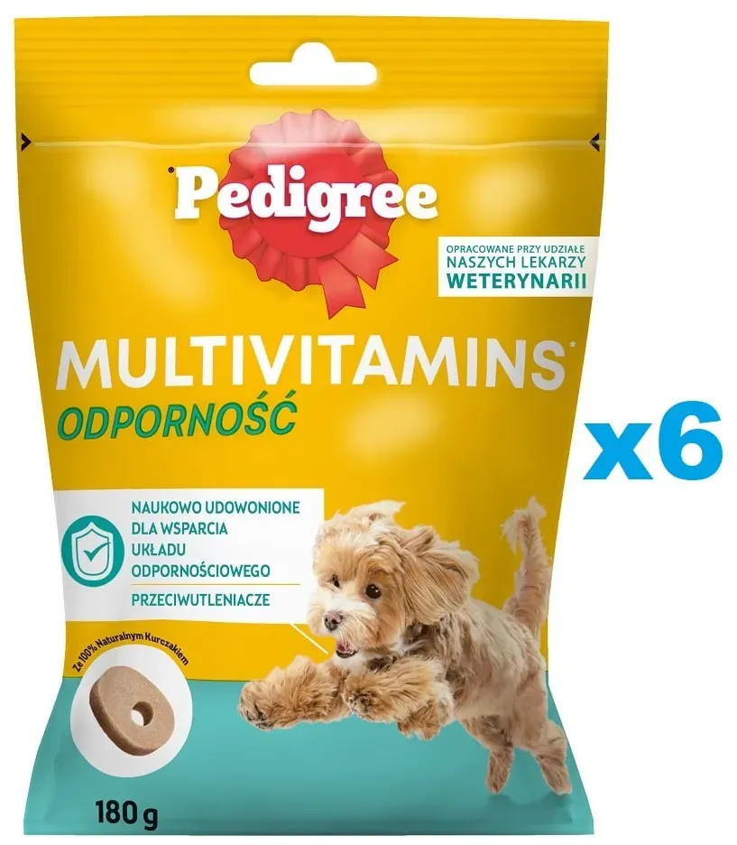 PEDIGREE Multivitamins Immunsystem 6x180g: Ergänzungsfutter für erwachsene Hunde mit Huhn