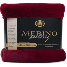 Gözze Merino Decke 150 x 200 cm karminrot