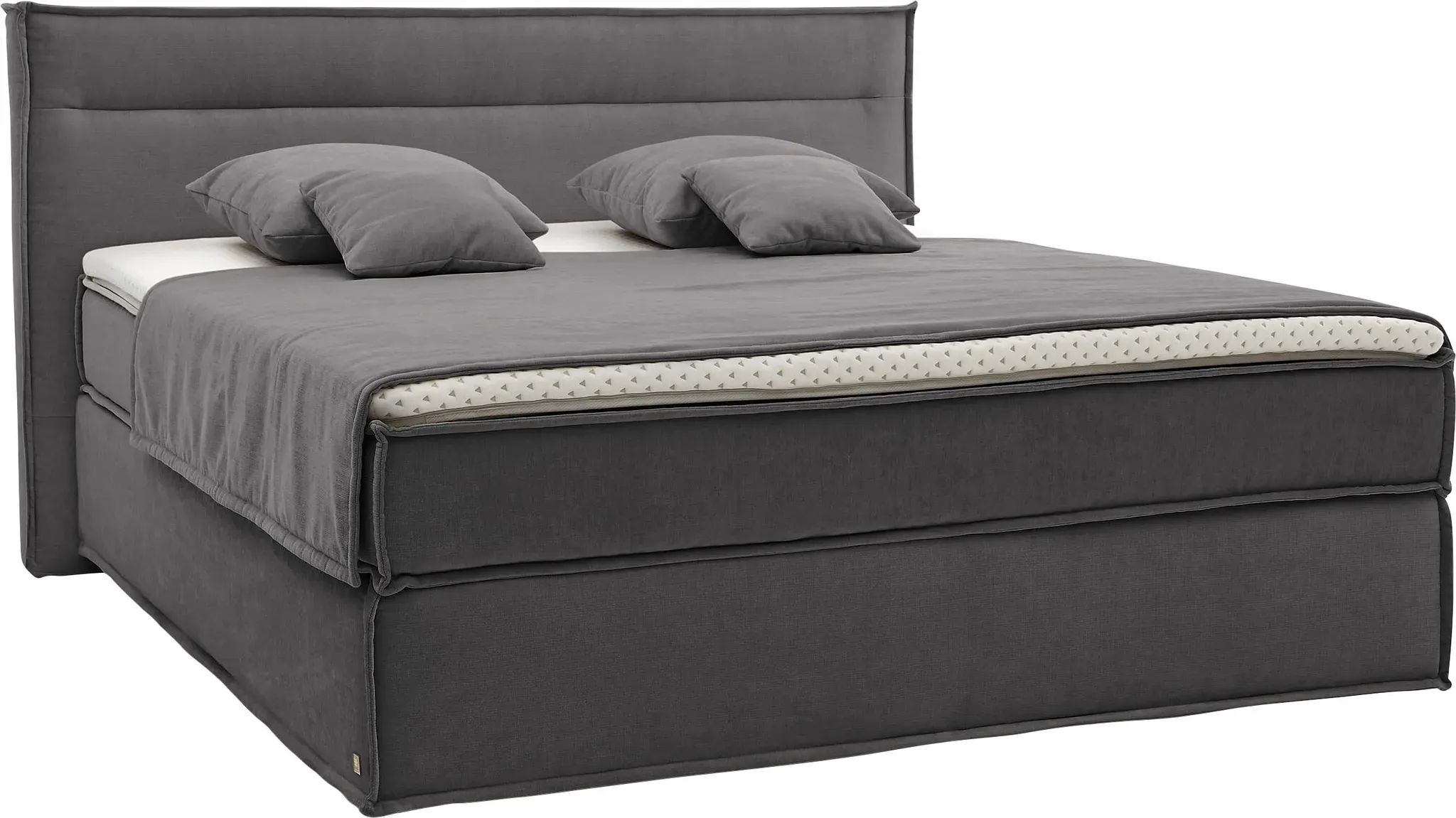 Boxspringbett MUSTERRING "JustB SC100", grau, B:200cm L:215cm, Komplettbetten, schwebende Optik, inklusive Topper, verschiedene Farben, 180 x 200 cm