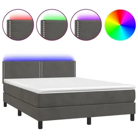 vidaXL Boxspringbett 140 x 200 cm Dunkelgrau