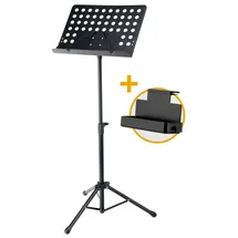 Pronomic OS-01P Orchesterpult Lochblech mit Notenklemmen Set - Lochblech-Notenablage - Aufstellhöhe ca. 69-115 cm - Set inkl. Ablagebox