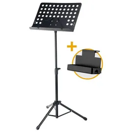 Pronomic OS-01P Orchesterpult Lochblech mit Notenklemmen Set - Lochblech-Notenablage - Aufstellhöhe ca. 69-115 cm - Set inkl. Ablagebox