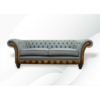 JVmoebel Chesterfield-Sofa Luxus Grauer Chesterfield Dreisitzer Modernes Design Neu, Made in Europe grau