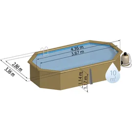 Gre Grenade 2 436 x 336 x 117 cm Komplettset - Blau/Braun