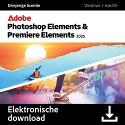 Adobe Photoshop & Premiere Elements 2025 - digitale Lizenz | ✔️ Temporär mit 100 € gratis geschenkbox