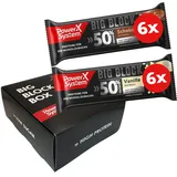 Protein Riegel Big Block Mix Pack XXL 12 x 100g je 6x Schoko Vanille 50% Eiweiß