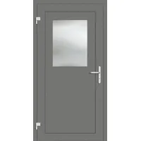 Aluminium Nebeneingangstür "HEDWIG" 69 mm Graualuminium RAL 9007 außen öffnend DIN links
