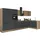 kochstation Winkelküche Florida L-Form 370 cm Schwarz