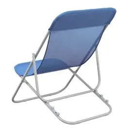 vidaXL Strandstühle 83 x 57,5 x 81 cm blau 2er Set