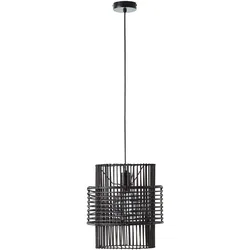 Brilliant Pendelleuchte Chatham Rattan schwarz Natur E27 max. 25W