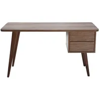 miliboo Design-Schreibtisch Nussbaum L140 cm FIFTIES