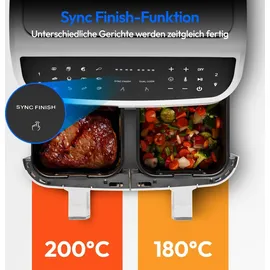 Medion P20 XXL Heißluftfritteuse 8,7 l 2.600 Watt weiß