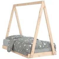 vidaXL Kinderbett Tipi 70 x 140 cm Kiefer massiv braun