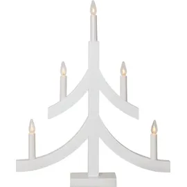 Star Trading Tischlampe, Kerzenleuchter Pagod, 5-flammig, Holz, weiß - Weiß