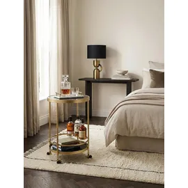 KADIMA DESIGN Goldener Servierwagen mit Retro-Charme und Schwarzem Sicherheitsglas