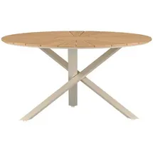 VCM Gartentisch 140 x 140 x 75 cm Natur