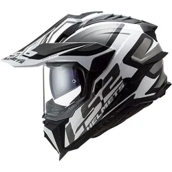 LS2 MX701 Explorer Alter, Endurohelm - Matt Schwarz/Weiß/Grau - 3XL