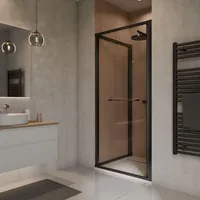 Schulte Sunny Duschtür anschlaglos 80 x 190 cm schwarz Sicherheitsglas