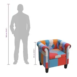 vidaXL Sessel mit Patchwork-Design Stoff