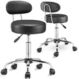 CASARIA Rollhocker Kunstleder Schwarz