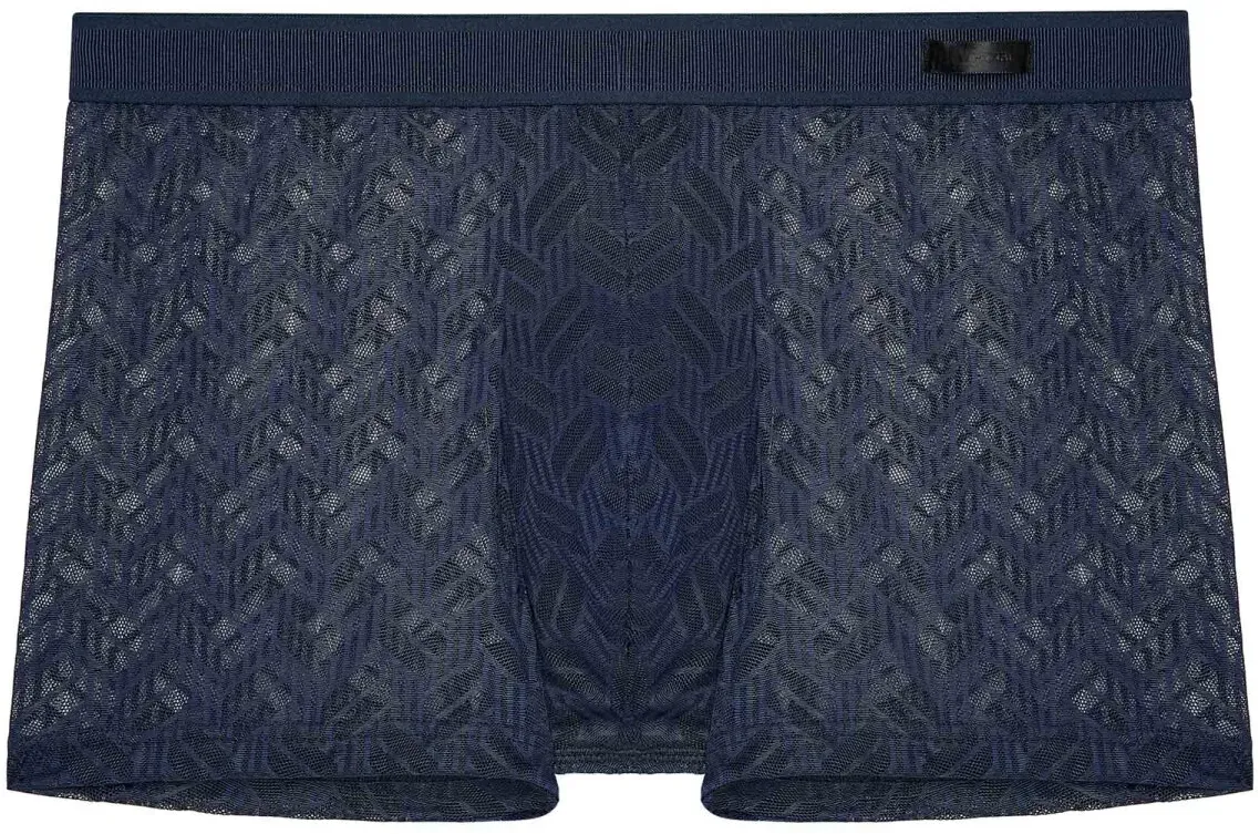 HOM Herren Boxershorts - Robbie Boxer Briefs, Unterhose, gemustert Blau L