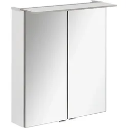 Spiegelschrank FACKELMANN "PE 60 - weiß", silber (silberfarben), B:60cm H:69cm T:24cm, Schränke, Badmöbel Breite 60 cm, 2 Türen