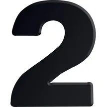 Kirsten Ziffer selbstklebend, Type 2, Höhe 30 mm, Aluminium schwarz eloxiert