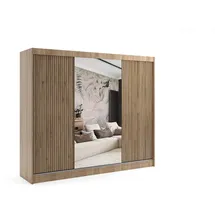 altdecor Schiebetürenschrank 250 x 215 x 61 cm Sonoma Eiche/Bronze
