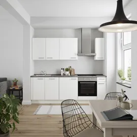 Nobilia Küchenzeile 240 cm Weiß/Grau