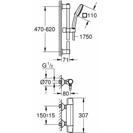 Grohe Precision Trend Thermostat, für Dusche Säule