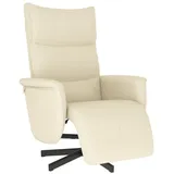 vidaXL Relaxsessel mit Fußteil Creme Kunstleder