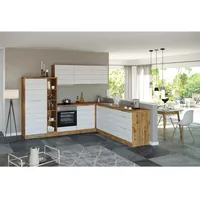 Held Winkelküche L-Form 240 x 270 cm Weiß-Eiche