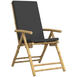 vidaXL 3-tlg. Bistro-Set Klappbar mit Dunkelgrauen Kissen Bambus