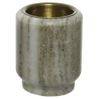 MARELIDA Teelichthalter Marmor Kerzenständer f. Teelichter o. LED Teelichter H: 7cm braun