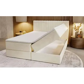 GRAINGOLD Boxbett mit Stauraum ¦ beige ¦ Maße (cm): B: 205 H: 105
