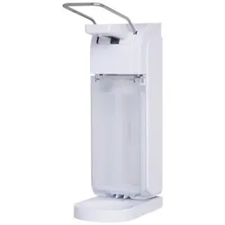 Blanc HYGIENIC Armhebelspender Blanc UNIVERSAL 500ml & 1.000ml mit schwenkbarer Abtropfschale, verschließbar, Seife, Desinfektion... : Farbe - Weiß