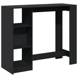 vidaXL Bartisch mit Regal 124 x 46 x 103,5 cm Schwarz