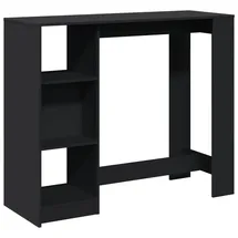 vidaXL Bartisch mit Regal 124 x 46 x 103,5 cm Schwarz