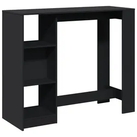 vidaXL Bartisch mit Regal 124 x 46 x 103,5 cm Schwarz