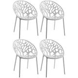 TPFLiving Gartenstuhl 80 x 59 x 60 cm grau 4 St.