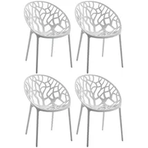 TPFLiving Gartenstuhl 80 x 59 x 60 cm grau 4 St.
