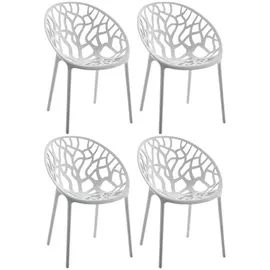TPFLiving Gartenstuhl 80 x 59 x 60 cm grau 4 St.