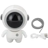 Tragbarer Und Wiederaufladbarer, Klingenloser Usb-nackenventilator Im Astronauten-design, Weiß – Leise Und Kompakt